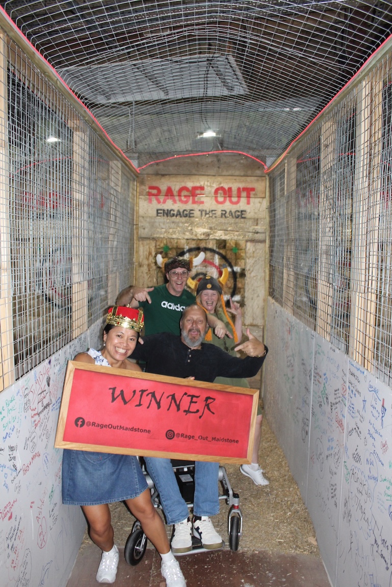 Solo axe thrower at Rage Out Maidstone — sessions for 1 to 16 people